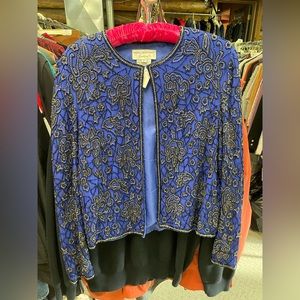 💙Stunning Vintage L Papell Boutique Evening Silk Coat